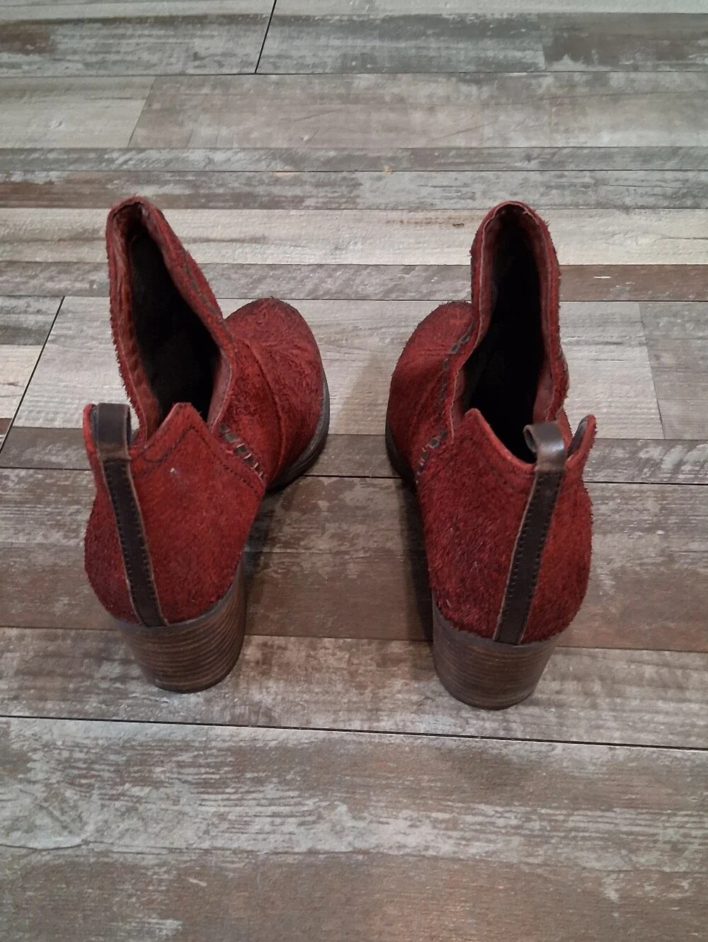 OTBT Venture Women's Red Western Textuted Rustic Ankle Booties Size 9.5